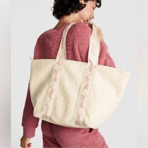 NEW PINK Victorias Secret Cozy Plush Tote Bag
